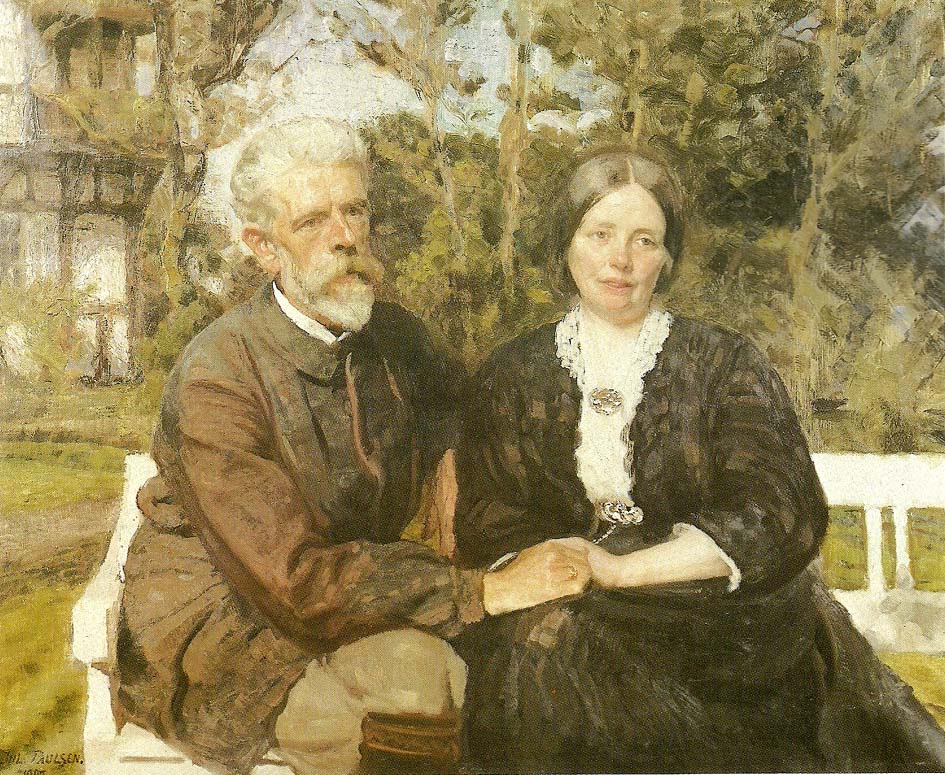 laurits tuxen og hustru frederikke i haven ved villa dagminne i skagen